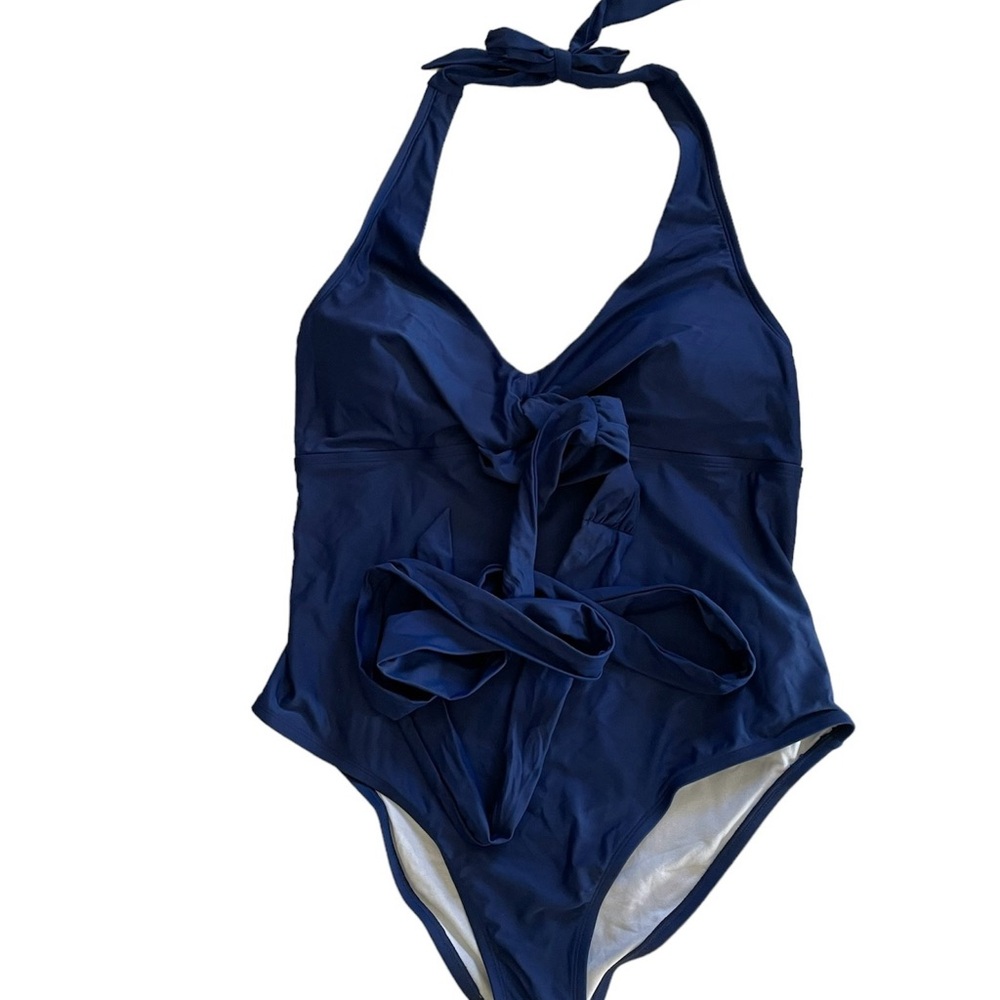 CUPSHE One Piece Women’s Bathing Suit, 1X Size, Navy Blue Bathing Suit, Brand N…